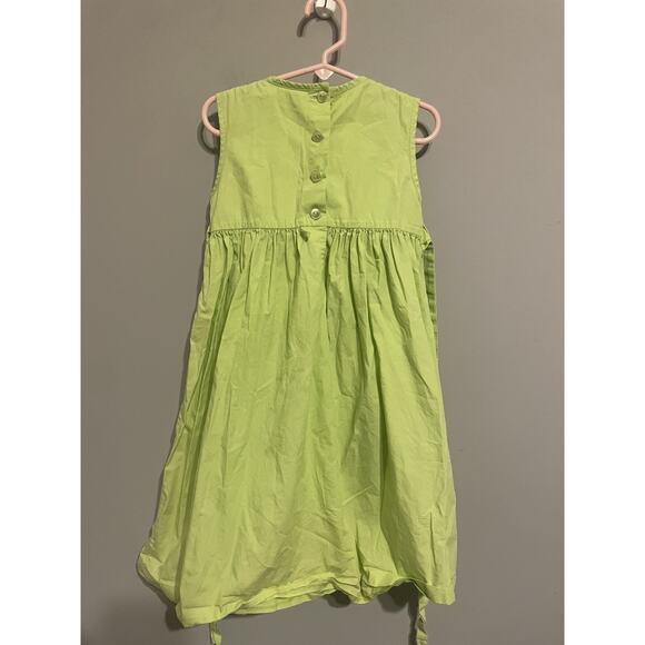 Rare Editions‎ lime green dress with smocked bodice Size 5 - Picture 4 of 5